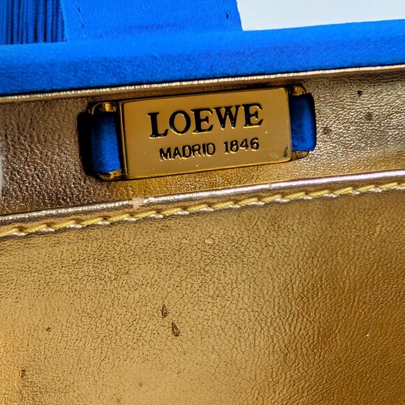Loewe Blue Box Chain Clutch with Tassel - Picture 13 of 16